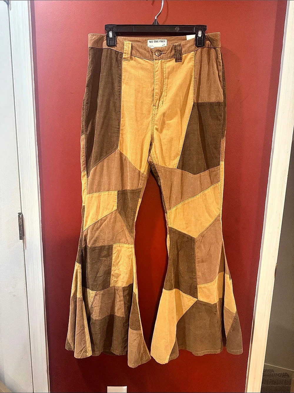 We The Free Patchwork Flare Pants NWT